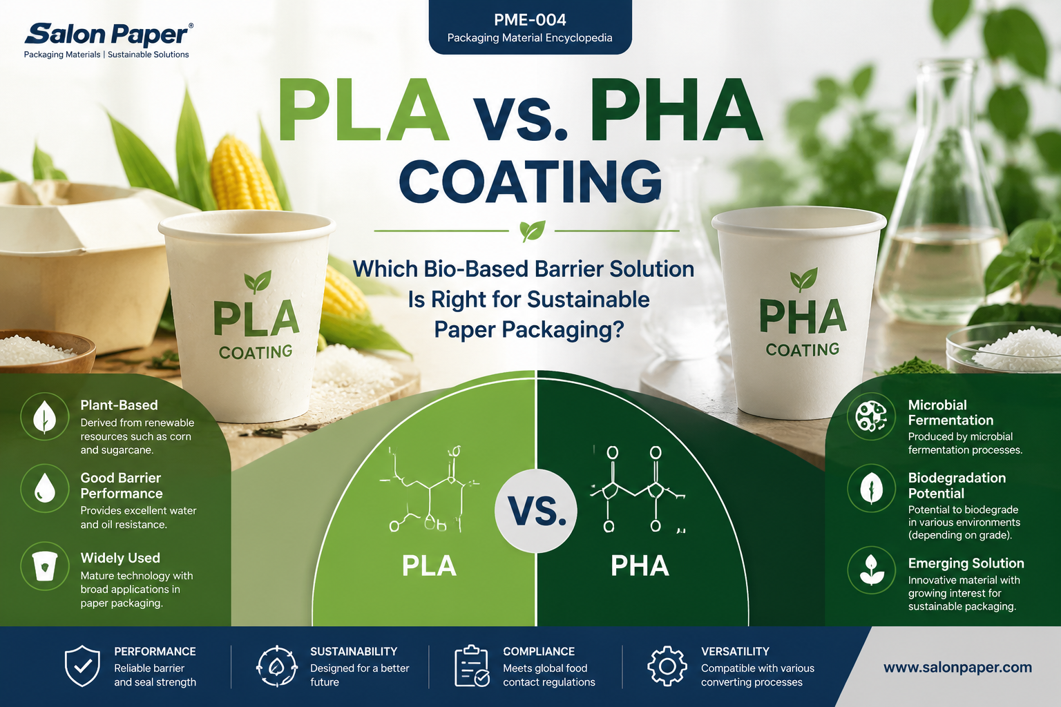 PLA vs PHA Coating - Bio-Based Barrier Solutions for Sustainable Paper Packaging